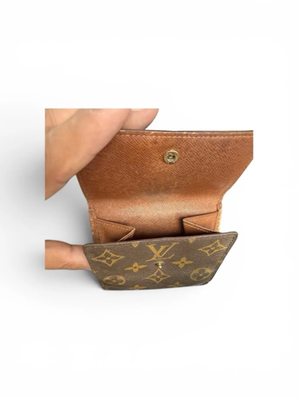 Authentic LOUIS VUITTON Monogram Portefeiulle Elise Double Snap Trifold Wallet